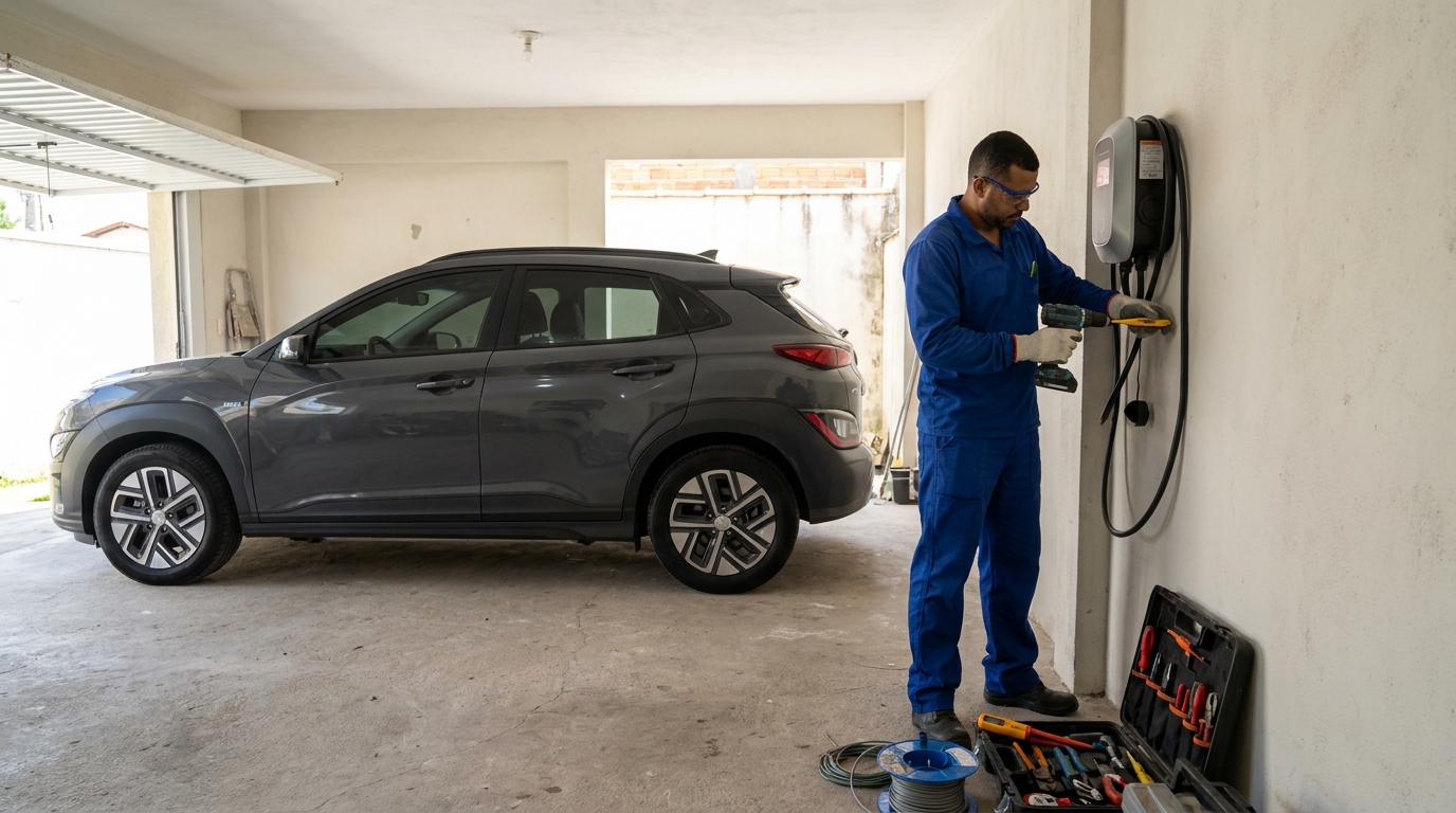 Instalacao de carregador de carro eletrico em Itajaí‑SC