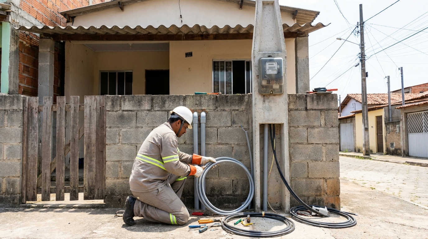 Instalacao de padrao de energia residencial em Itajaí‑SC