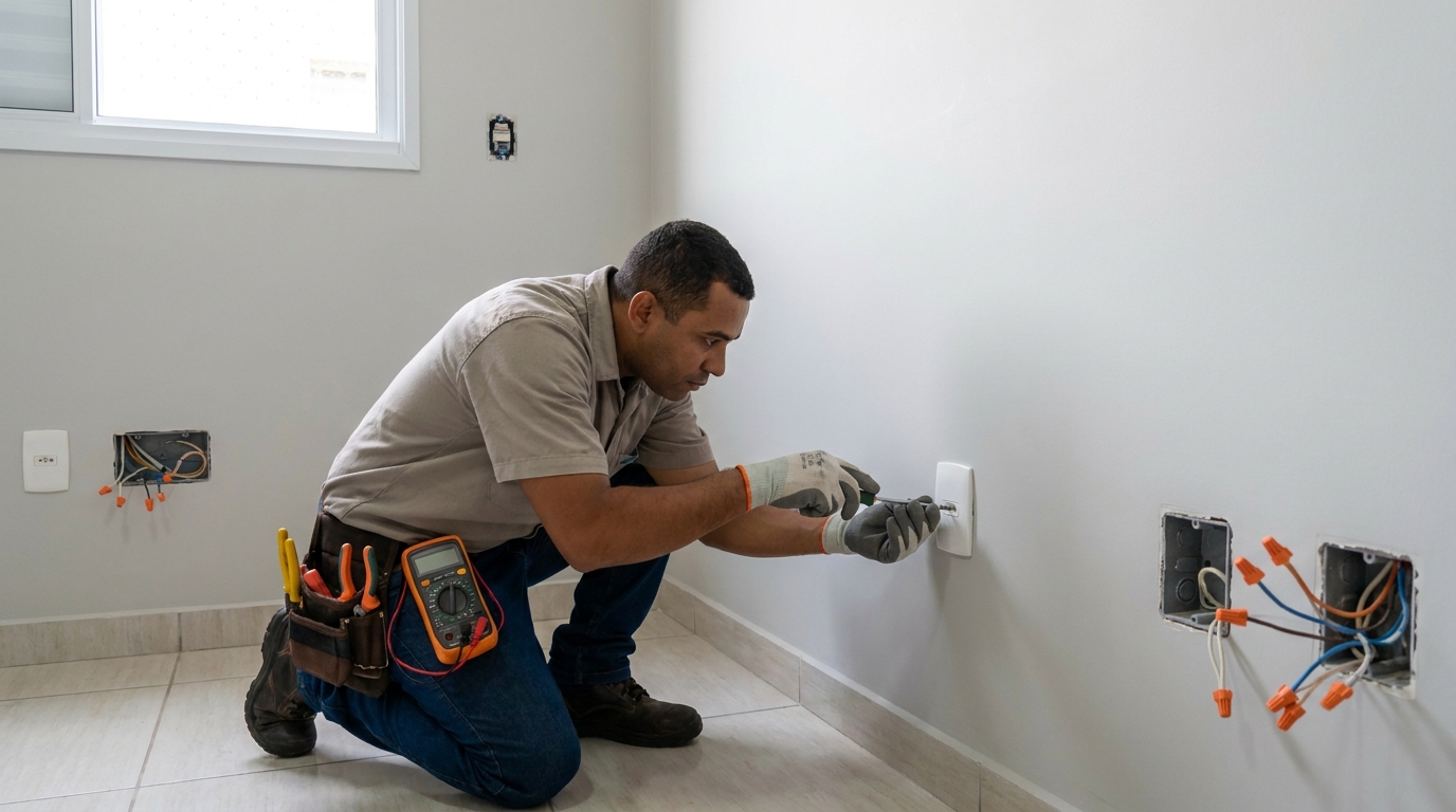 Instalacao de tomada e interruptor em Itajaí‑SC
