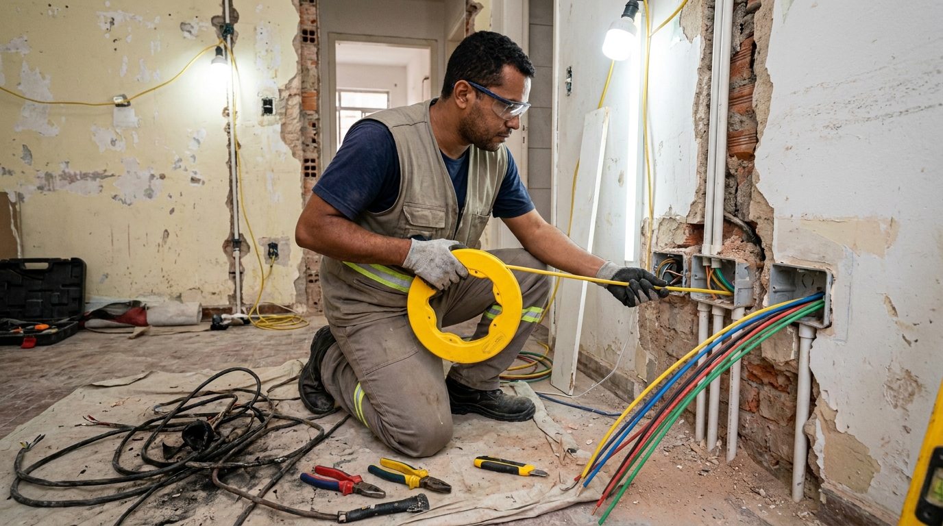 Troca de fiacao eletrica profissional em Itajaí‑SC